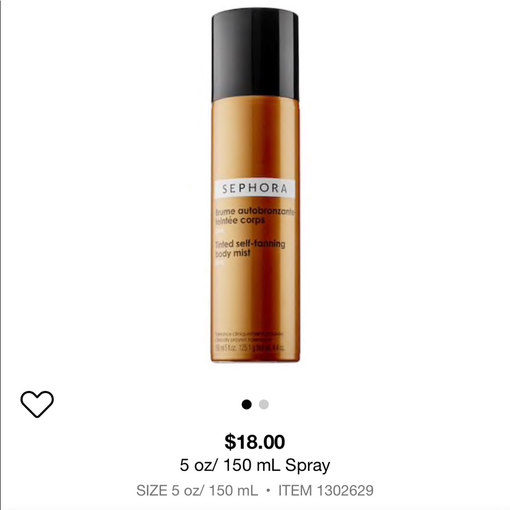 Sephora tinted self-tanning body mist